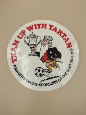 Team Up With Tartan Vintage Window Sticker Younger’s Tartan Scottish Cup 8"